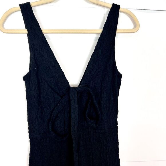 Tularosa Bobby Jumpsuit XS Black Sleeveless Halter Neck Crinkled Keyhole Stretch - Picture 6 of 16